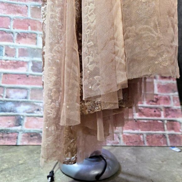 Alex Evenings Gold Lace Maxi Dress 12 - Picture 4 of 8